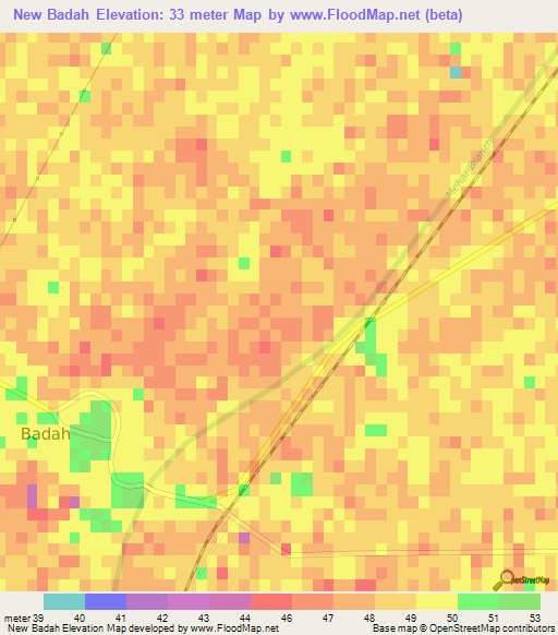 New Badah,Pakistan Elevation Map