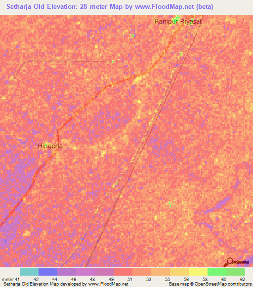 Setharja Old,Pakistan Elevation Map