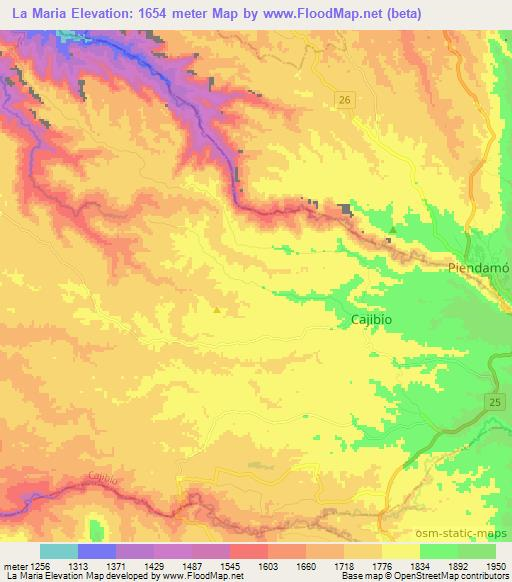 La Maria,Colombia Elevation Map