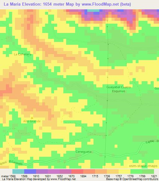 La Maria,Colombia Elevation Map