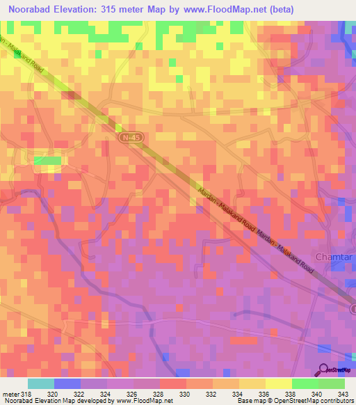 Noorabad,Pakistan Elevation Map