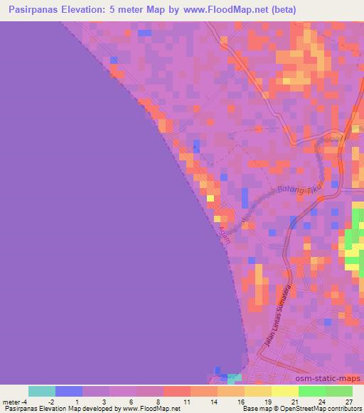 Pasirpanas,Indonesia Elevation Map