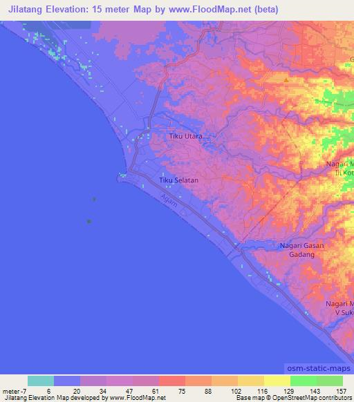 Jilatang,Indonesia Elevation Map