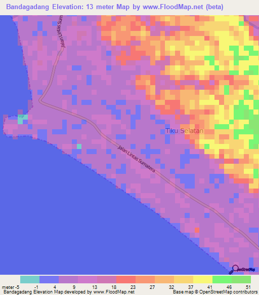 Bandagadang,Indonesia Elevation Map