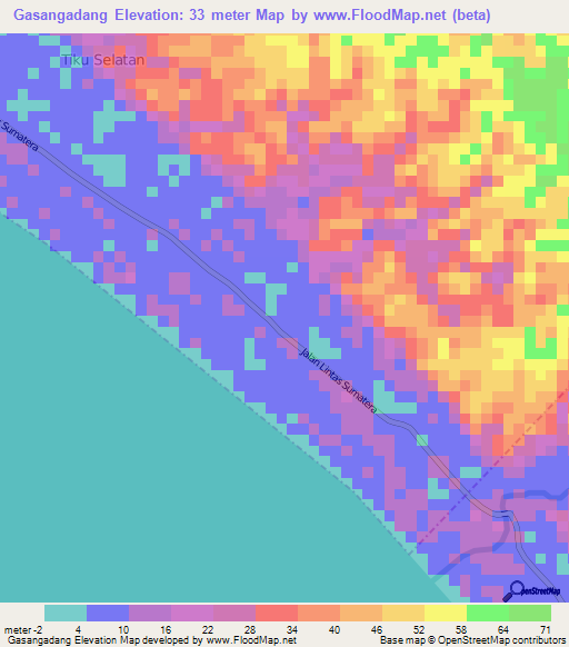 Gasangadang,Indonesia Elevation Map