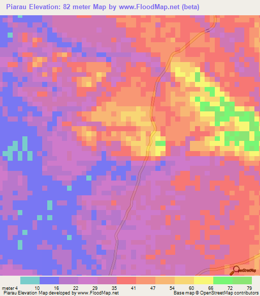 Piarau,Indonesia Elevation Map