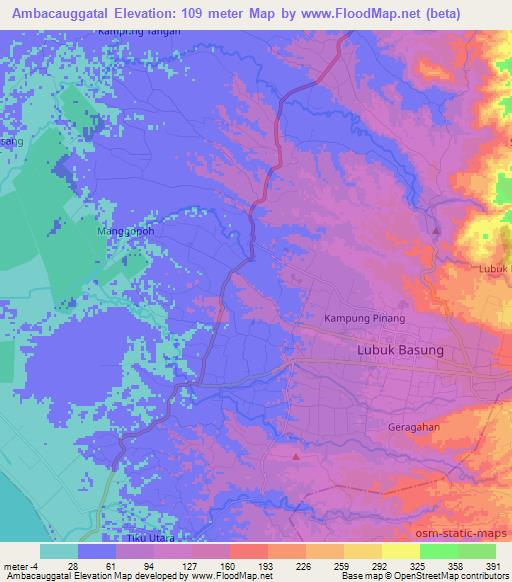 Ambacauggatal,Indonesia Elevation Map