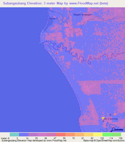 Subangaubang,Indonesia Elevation Map