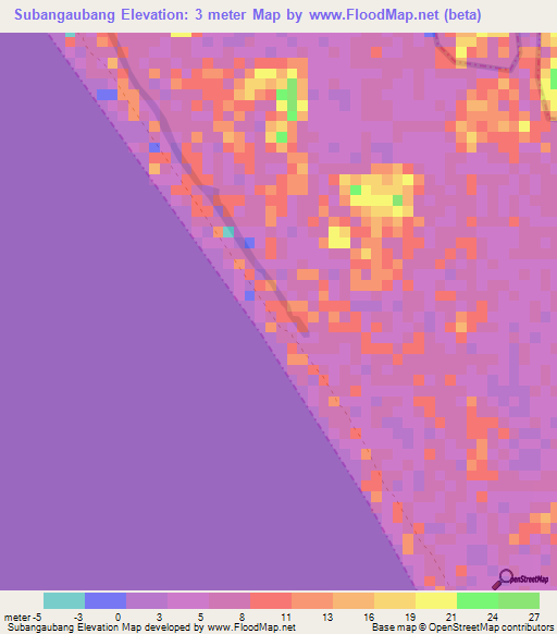 Subangaubang,Indonesia Elevation Map