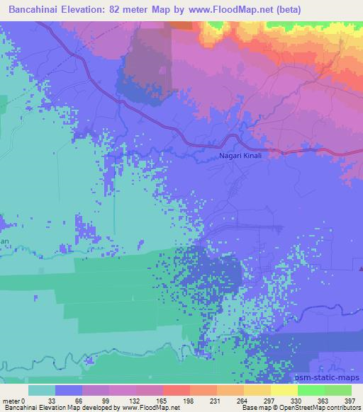 Bancahinai,Indonesia Elevation Map