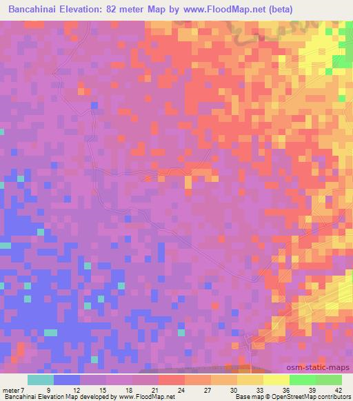 Bancahinai,Indonesia Elevation Map