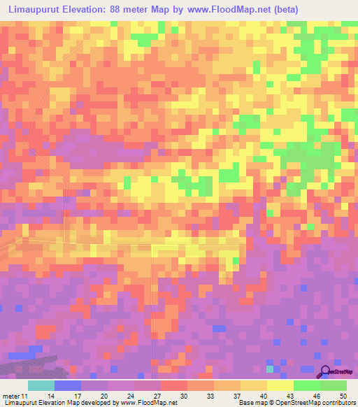 Limaupurut,Indonesia Elevation Map