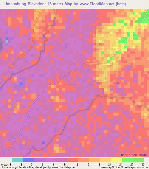 Limauabung,Indonesia Elevation Map