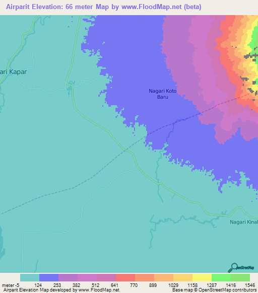 Airparit,Indonesia Elevation Map