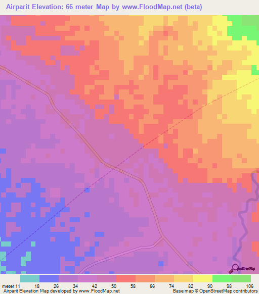 Airparit,Indonesia Elevation Map