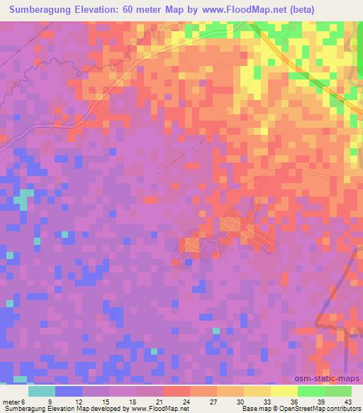 Sumberagung,Indonesia Elevation Map