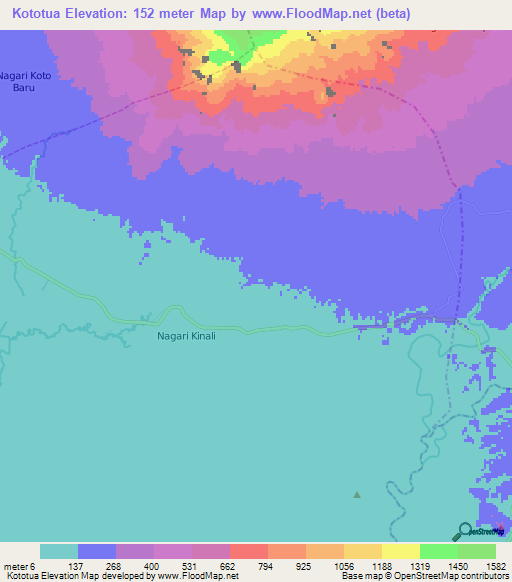 Kototua,Indonesia Elevation Map