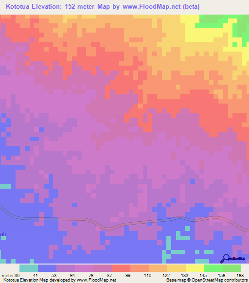 Kototua,Indonesia Elevation Map