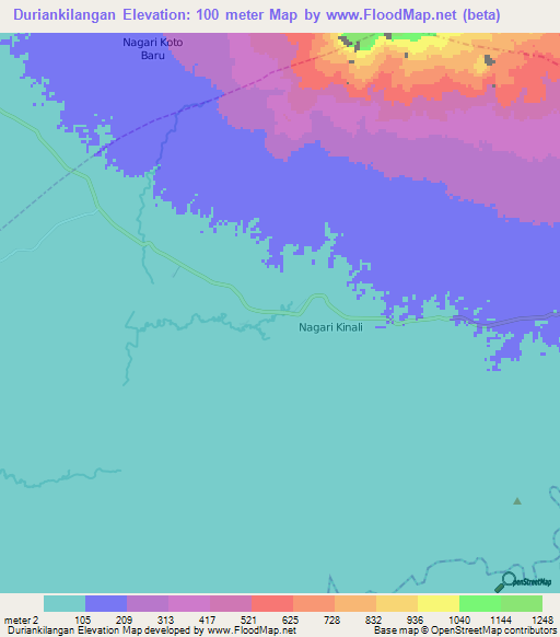 Duriankilangan,Indonesia Elevation Map