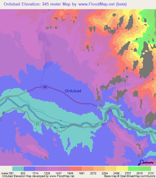 Ordubad,Azerbaijan Elevation Map