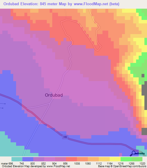 Ordubad,Azerbaijan Elevation Map