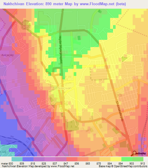 Nakhchivan,Azerbaijan Elevation Map