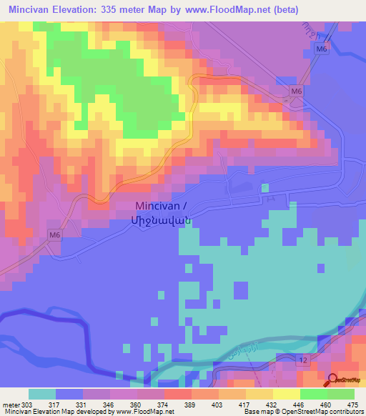 Mincivan,Azerbaijan Elevation Map