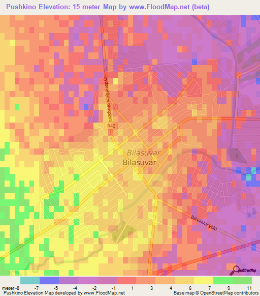 Pushkino,Azerbaijan Elevation Map