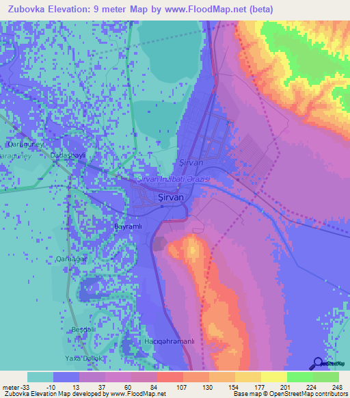 Zubovka,Azerbaijan Elevation Map