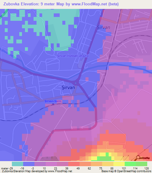 Zubovka,Azerbaijan Elevation Map