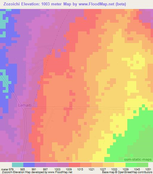 Zozoichi,Tanzania Elevation Map