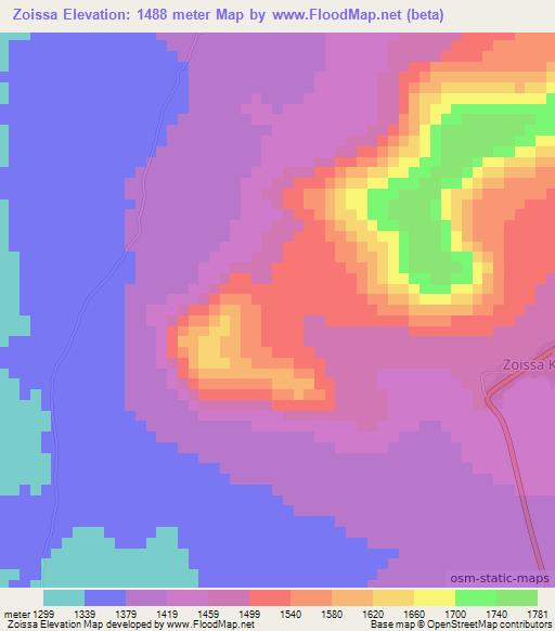 Zoissa,Tanzania Elevation Map