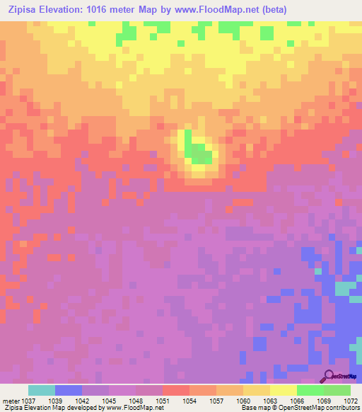 Zipisa,Tanzania Elevation Map