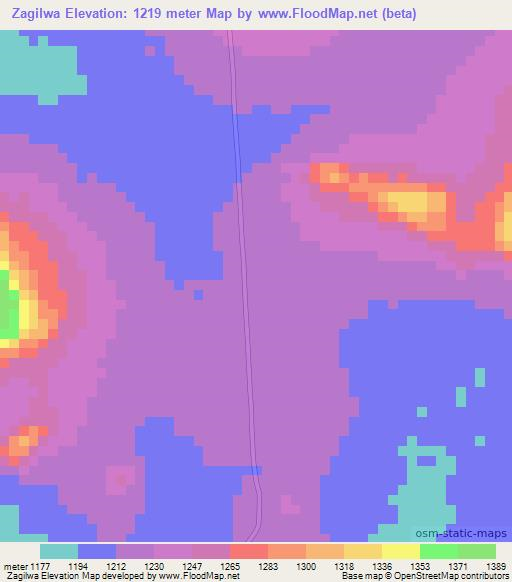 Zagilwa,Tanzania Elevation Map