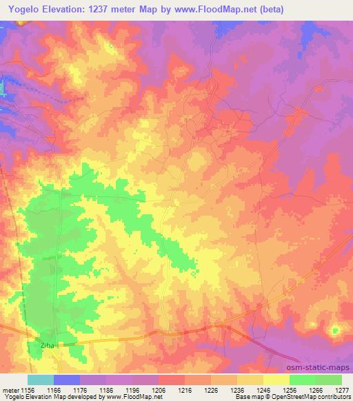 Yogelo,Tanzania Elevation Map