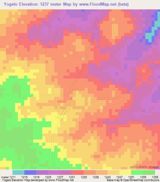 Yogelo,Tanzania Elevation Map