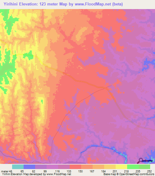 Yirihini,Tanzania Elevation Map