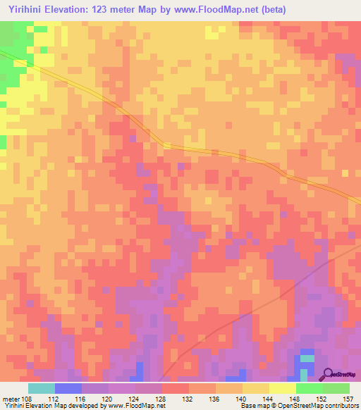 Yirihini,Tanzania Elevation Map