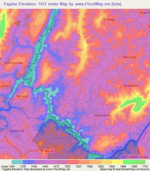 Yagaba,Tanzania Elevation Map