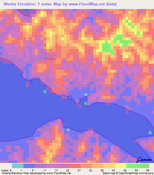 Wesha,Tanzania Elevation Map