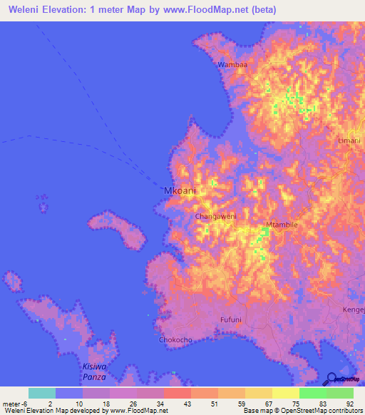 Weleni,Tanzania Elevation Map