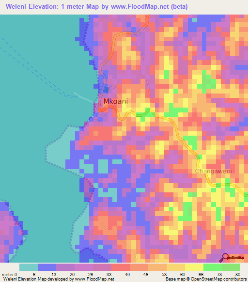 Weleni,Tanzania Elevation Map