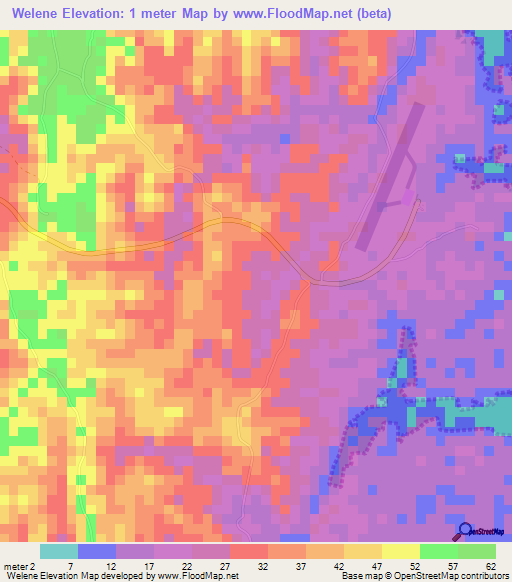 Welene,Tanzania Elevation Map