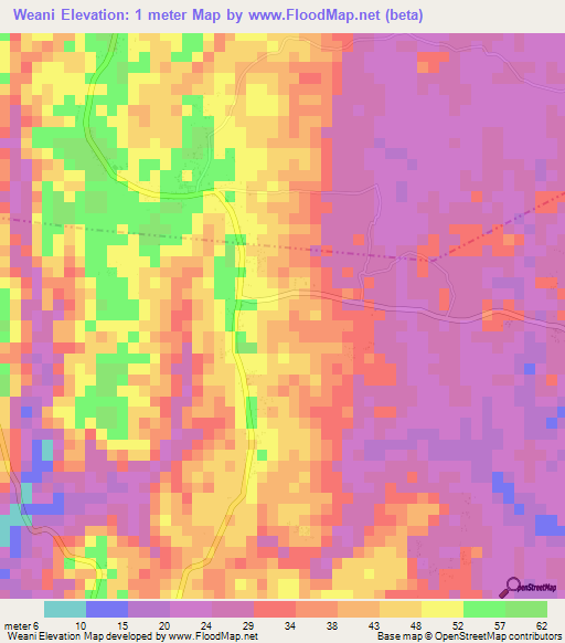 Weani,Tanzania Elevation Map