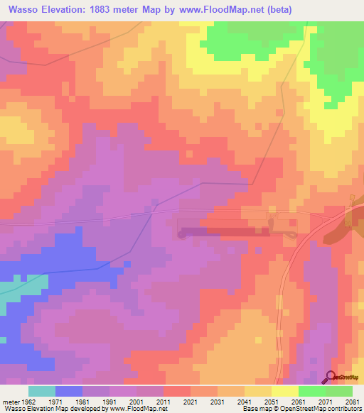 Wasso,Tanzania Elevation Map