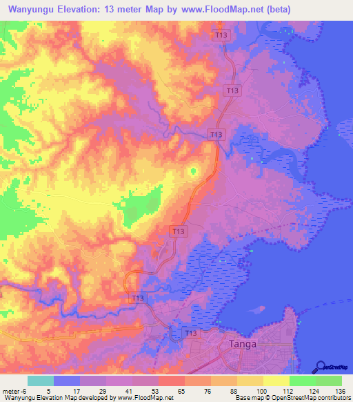 Wanyungu,Tanzania Elevation Map