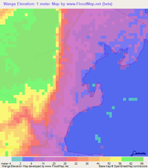 Wanga,Tanzania Elevation Map