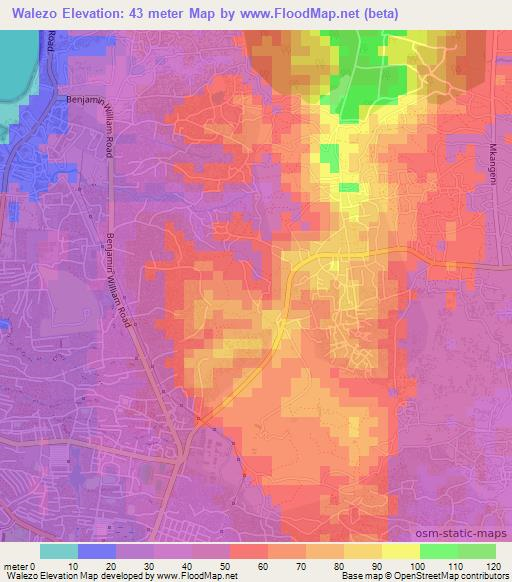 Walezo,Tanzania Elevation Map