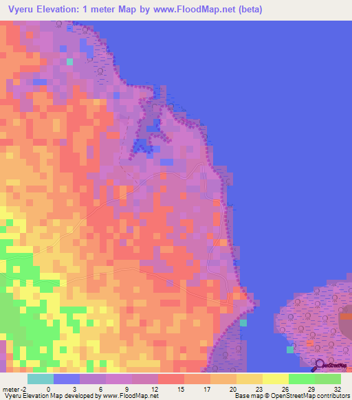 Vyeru,Tanzania Elevation Map