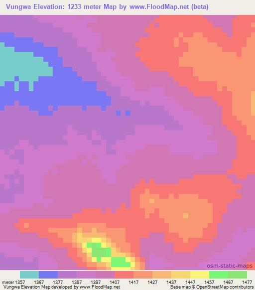 Vungwa,Tanzania Elevation Map